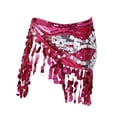thumbnail image 3 of Pañuelo de cadera para danza del vientre, disfraz con lentejuelas y falda con borlas para fiesta en club, mujeres y niñas Rosa, 3 of 8