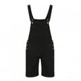 thumbnail image 6 of Juebong Men's Denim Overalls Shorts Loose Dungaree Black Jumpsuits Overall for Men Summer Casual Jeans Romper Bib Overalls, XX-Large, Black, 6 of 6