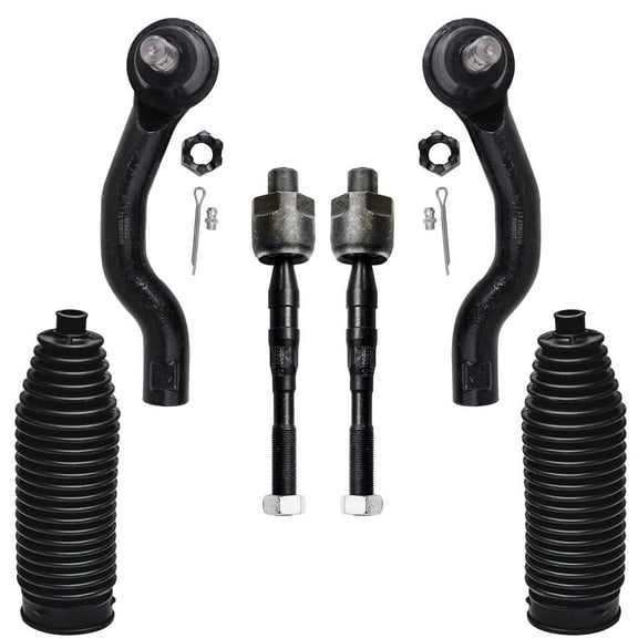 Detroit Axle - 6pc Front Inner Outer Tie Rods w/Boots Replacement for Nissan Frontier Xterra Fits select: 2012,2016 NISSAN FRONTIER SV/PRO-4X