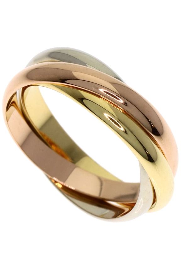 Pre-Owned Cartier Trinity SM #48 Ring, 18K Yellow Gold/18K Pink White Gold, Women's.