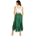 thumbnail image 2 of Sakkas Emery Womens Vintage Retro Maxi Rayon Embroidered Zigzag Hem Flowy Skirt - Green - L/XL, 2 of 5