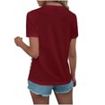 thumbnail image 4 of Fiudx Liquidación de Ahorros de Verano Blusa Cómoda Elástica Informal Sólida con Cuello Redondo y Manga Corta para Mujer a La Moda, 4 of 4