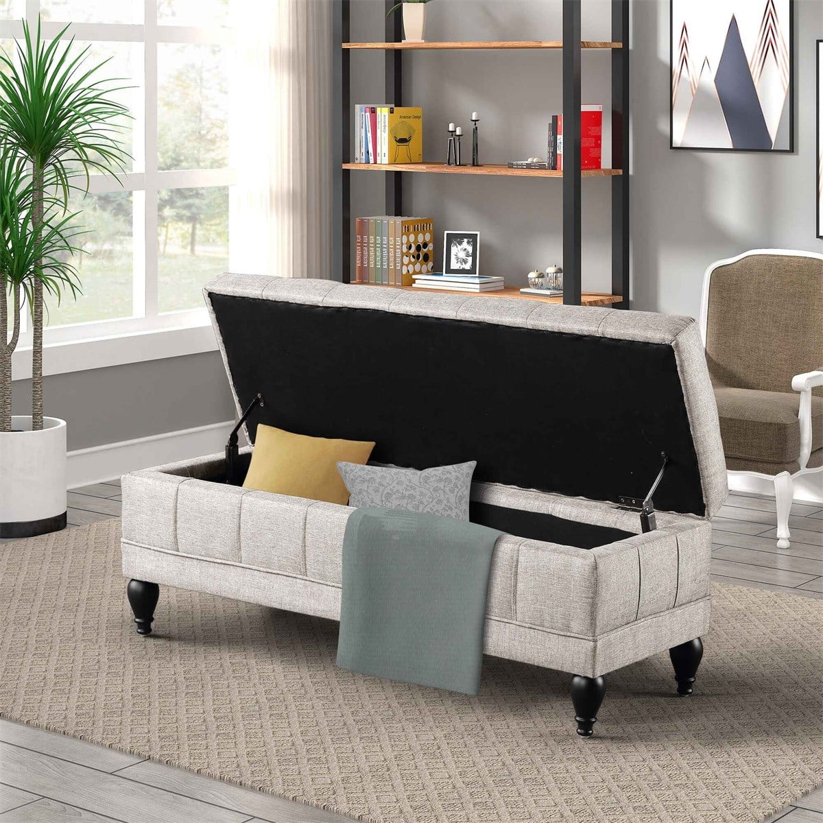 upholstered storage bench walmart