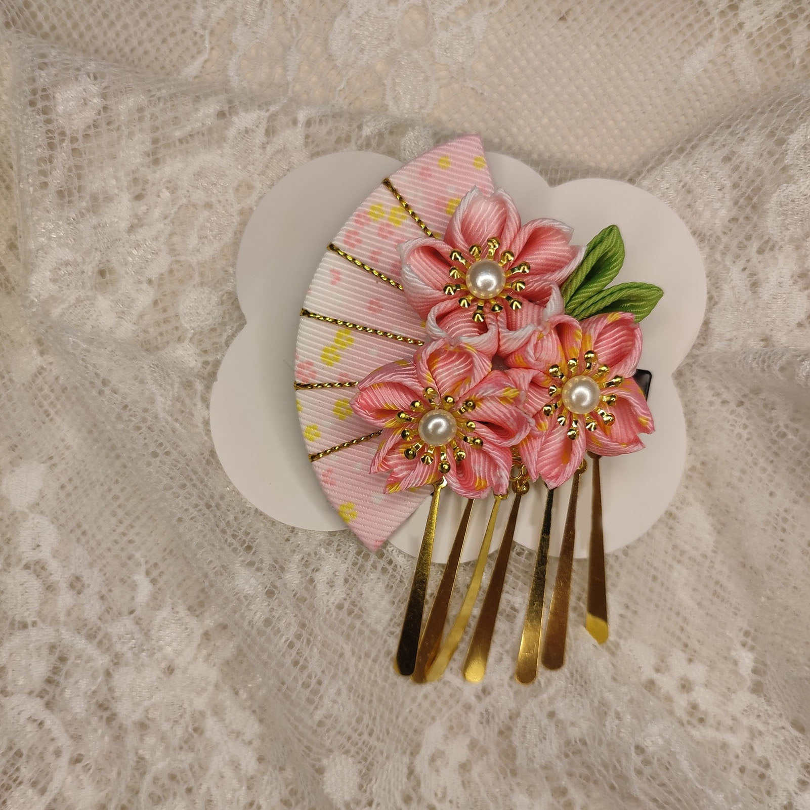 Women Flower Hair Clip Japanese Style Hair Ornament, Kimono  display picture 2