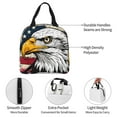 thumbnail image 2 of Kdxio American Bald Eagle Print Insulated Lunch Bag,Reusable Tote Lunch Box for Women Men,Leakproof Cooler Lunch Bags for Work Office Travel Picnic, 2 of 6