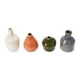 thumbnail image 6 of Main + Mesa Stoneware Bud Vases in Crackle Glaze, Olive/Terracotta Tones, Set of 4, 6 of 7