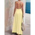 thumbnail image 6 of Women's Sleeveless Pockets Maxi Strappy Neck Flowy Loose Long Sundress Dress for Casual Beach Yellow XXL, 6 of 7