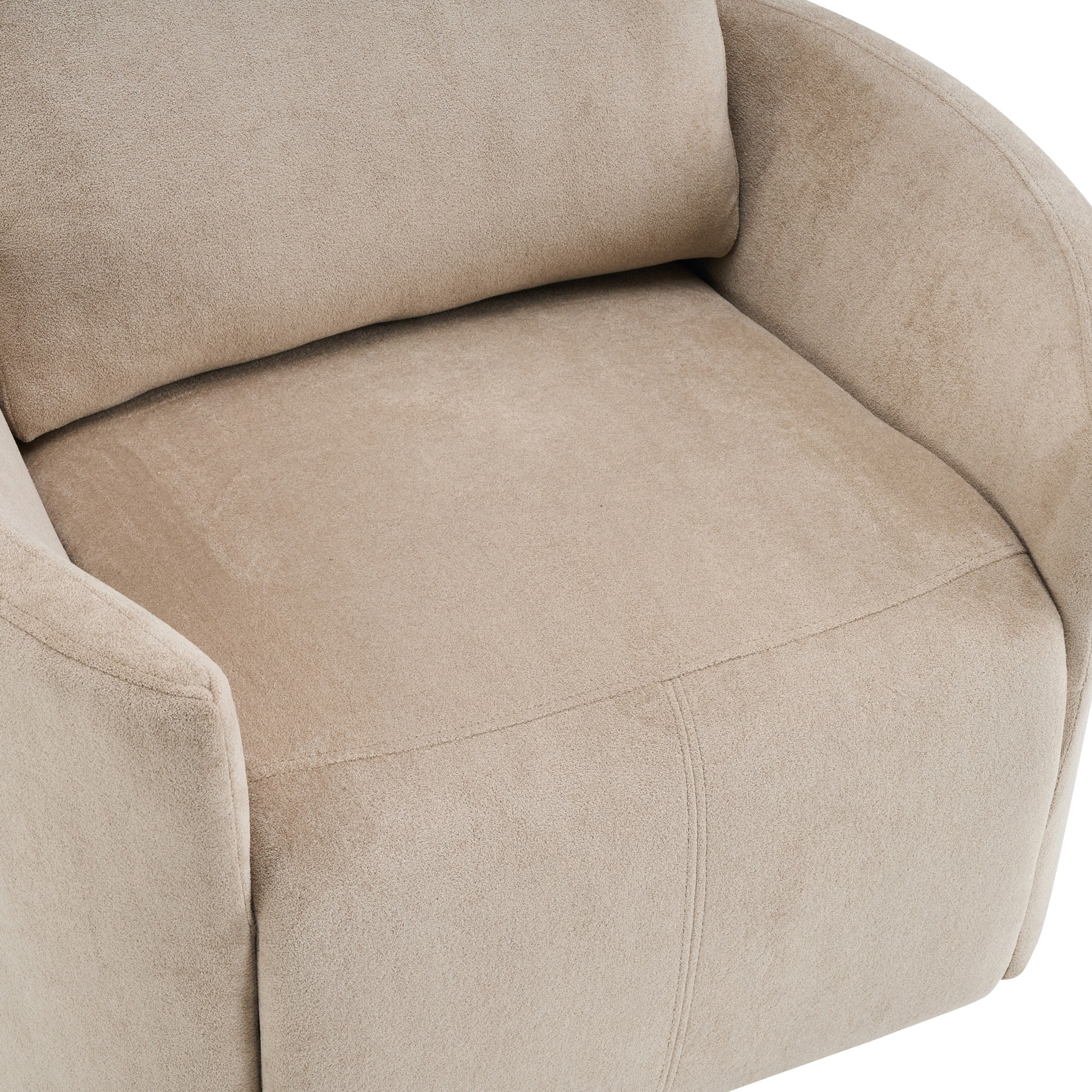 Christopher Knight Home Modern 360° Swivel Glider Recliner Chair with Adjustable Headrest and Pillows, Almond
