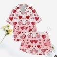 thumbnail image 5 of Kcolen Womens Silk Pajamas Set Valentine’s Day 2 Piece Pj Set Womens Pajamas Shorts Set Button Down Pajamas Women Cute Men and Women Matching Pajamas Women's Loungewear Sets, 5 of 6