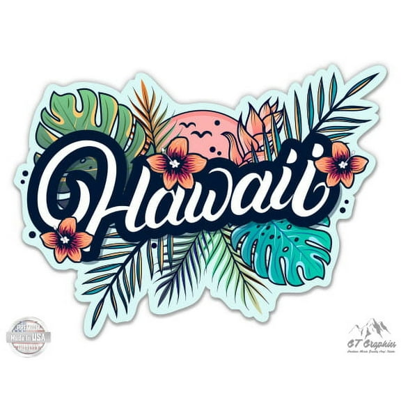 Hawaii - 3" Vinyl Sticker - For Car Laptop I-Pad Phone Helmet Hard Hat - Waterproof Decal