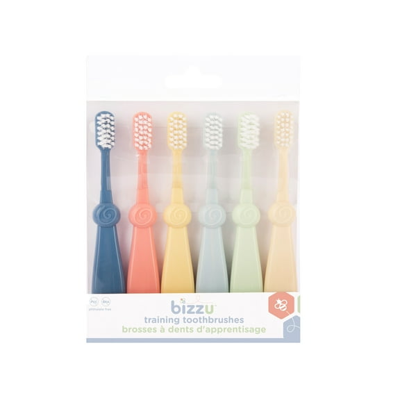Bizzu Toddler Toothbrush 6 Pack, Gentle Soft Bristles for Kids' Dental Care and Oral Hygiene Training