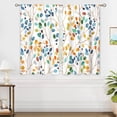 thumbnail image 4 of Colorful Leaf Floral Small Kitchen Curtains Leaf Botanical Window Treatment Flower Autumn Cafe Short Window Curtains for Bathroom Dining Room Botanical Fall Tier Treatment Drapes 26x36 inch, 4 of 6