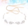 thumbnail image 3 of Simple Pearl Bridesmaid Headband Bridal Shiny Rhinestone Leaf Headpieces with Ribbon Wedding Jewelry for Party Decoration, 3 of 7