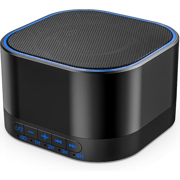 White Noise Machine with 20 Non Looping Natural Soothing Sounds Memory Function 32 Levels of Volume Powered by AC or USB and Sleep Sound Timer Therapy for Baby Kids Adults Black