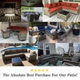 thumbnail image 5 of Ovios 6-Piece Outdoor Patio Furniture Set with Solar-Powered Lighted Coffee Table, All-Weather Wicker L-Shaped Sectional Sofa, Dark Gray, 5 of 12