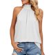 thumbnail image 1 of Camiseta Mujer Camiseta de mujer Halter Color sólido con cordones Lady Vest Top Streetwear (Blanco L) Ygjytge para Mujer Blanco T XXL, 1 of 8