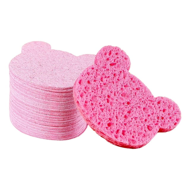 50 Esponjas Faciales Comprimidas, Esponjas Limpiadoras Faciales, Portátiles, Prácticas, Almohadillas Limpiadoras Faciales Profesionales. Forma de oso