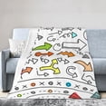 thumbnail image 2 of Super Soft Anti-Pilling Flannel Bed Blankets, Cartoon Arrow Doodle Cozy Fluffy Warm All Seasons Throw Blanket for Sofa Bedding, 80"x60", 2 of 8