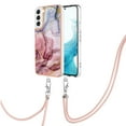thumbnail image 2 of SaniMore for Samsung Galaxy S23 Plus Case, Marble Pattern 3 in 1 Heavy Duty Shockproof Full Body Hard PC IMD Bumper Crossbody Lanyard Women Girls Shockproof Cover for Galaxy S23 Plus, Rose-Carmine, 2 of 7
