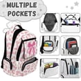thumbnail image 6 of Yspwyqan Kids School Backpack Girls, Pink Leopard Print Bow Girls Backpack for School 600D Multi-Pocket, Large Capacity Casual Daypack for Travel Hiking Middle School, 6 of 7