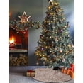 thumbnail image 3 of Red Floral Christmas Tree Skirt 36 Inches Large Christmas Skirt Tree, Modern Vintage Flowers Pastoral Botanical Tree Skirt Christmas Decorations for Fireplace Party Holidays Indoor Outdoor, 3 of 7