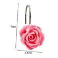 thumbnail image 3 of Rose Shower Curtain Hooks,12 Pcs Glide Shower Curtain Rings Stainless Steel Rustproof Decorative Shower Hook Ring with Resin Rose Flower for Bathroom Shower Rods, 3 of 5