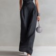 thumbnail image 3 of Morttic Women's Elegant Button Front Sleeveless V-Neck Maxi Dress – Boho Summer Beach Casual Vacation Dress with Side Pockets Black，S, 3 of 4
