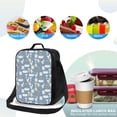 thumbnail image 4 of Pofeuu Blue Bathroom Print Lunch Bag Women Insulated Lunch Box Reusable Leakproof Large Spacious Cooler Tote for Women Men, 4 of 7