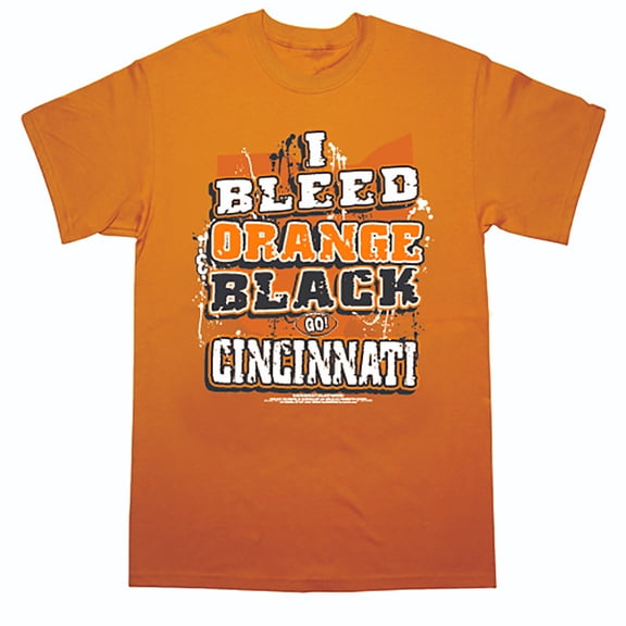 Cincinnati Football "I Bleed Orange and Black - GO Cincinnati!" Orange T-Shirt