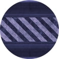 thumbnail image 1 of Ahgly Company Machine Washable Indoor Round Transitional Night Blue Area Rugs, 6' Round, 1 of 7