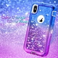 thumbnail image 4 of For Apple iPhone XR Tough Defender Sparkling Liquid Glitter Heart Case Cover Blue, 4 of 5