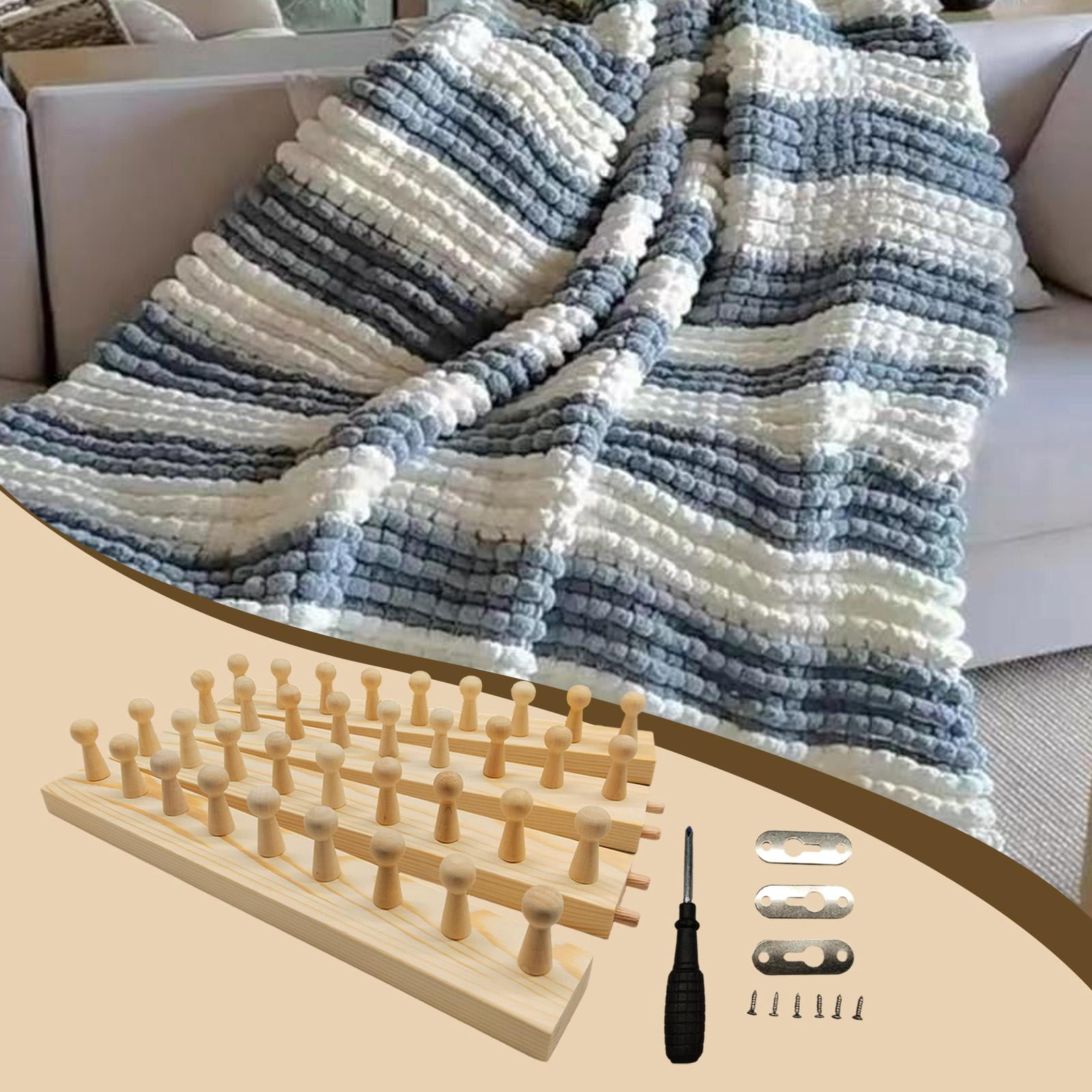 Sharprepublic Blanket Loom Wooden Knitting Loom Knitting Tool Expandable Connection 4 Sections