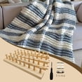 thumbnail image 4 of KLKCMS Blanket Loom Wooden Knitting Loom Knitting Tool Expandable Connection 4 Sections, 4 of 8