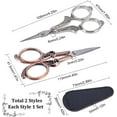 thumbnail image 2 of 2Pcs 2 Colors Embroidery Sewing Scissors Detail Shears Vintage Tip Scissor Stainless Steel Scissors for Cutting Fabric Craft Knitting Threading Needlework Artwork Handicraft DIY Tool, 2 of 8