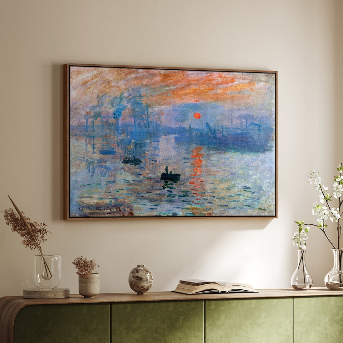 Vintage Landscape-CVIII By Wexford Home Framed in Walnut Wood Gallery Wrapped Canvas 25 in. x 37 in.