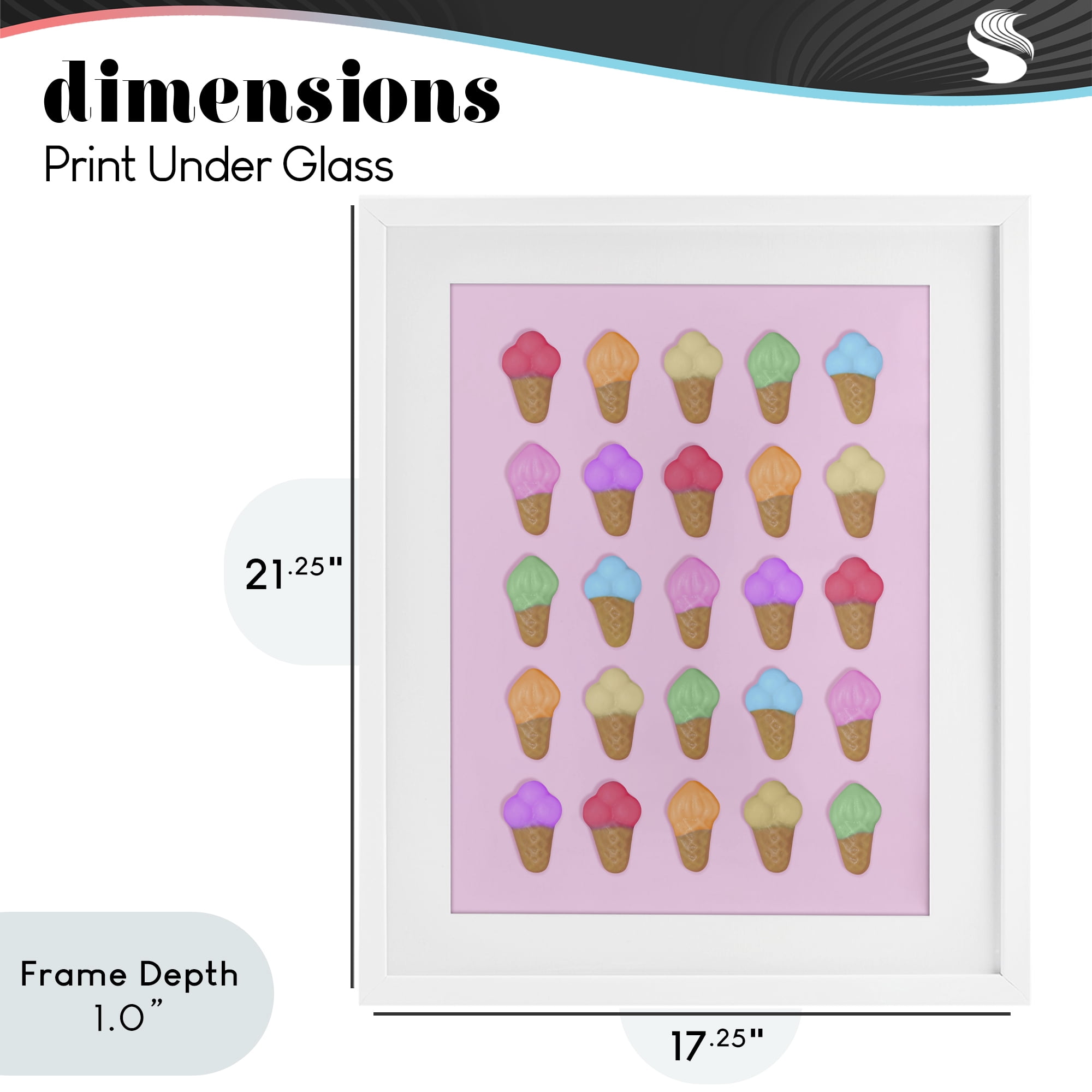 Stupell Industries Ice Cream Shaped Candies White Framed Print Under Glass, design by LISH Creative