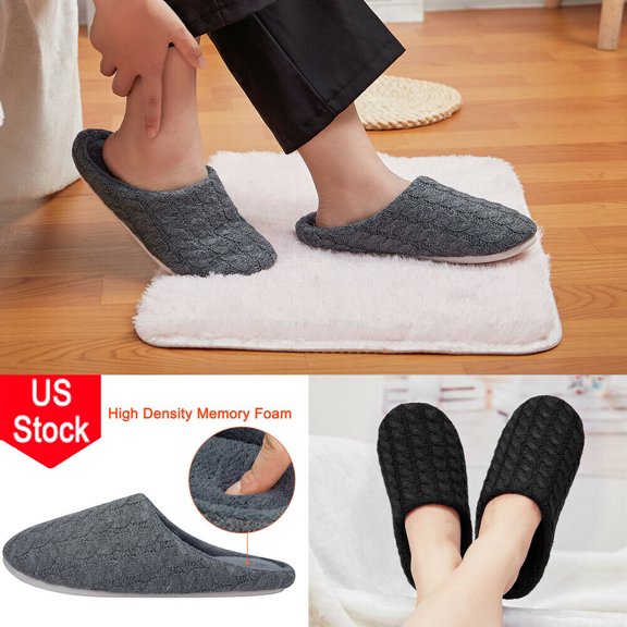 Women Men's Non-slip Warm Plush Slippers Soft Bottom Cotton Slippers Indoor Home