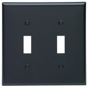 Leviton 80709-E Black Nylon Two Gang Toggle Light Switch Wall Plate