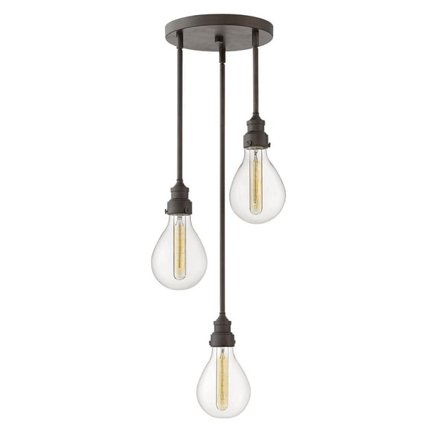 Hinkley 3263IN Denton 3 Light 13 inch Industrial Iron Pendant Ceiling Light
