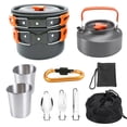 thumbnail image 1 of Sonducket Kit de utensilios de cocina para acampar Equipo de cocina portátil Juego de ollas al aire libre Negro Kits de desorden para acampar Naranja, 1 of 1