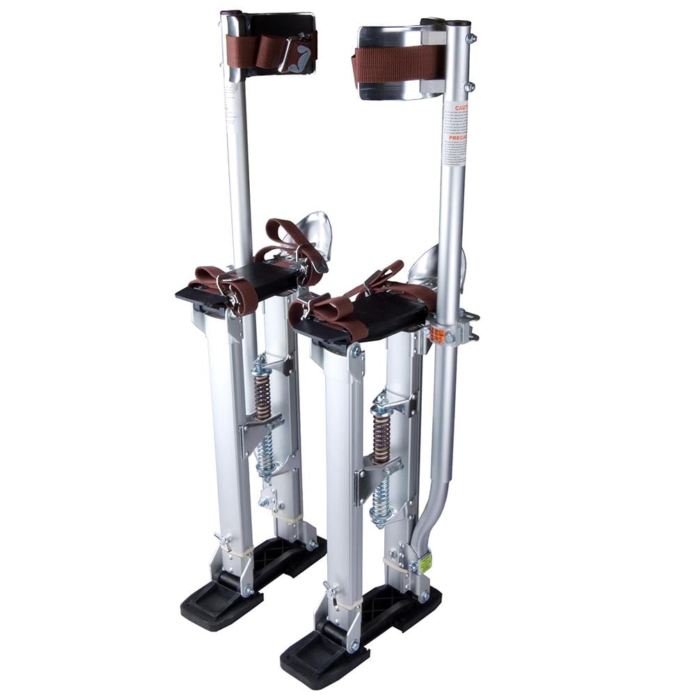 24"40" Adjustable Drywall Stilts Taping Paint Stilt Aluminum Silver