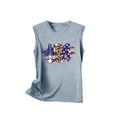 thumbnail image 3 of GaThRRgYP Tops for Women Trendy,Women's Sleeveless Low Neck Top,Womens Tank Tops Independence Day Graphic Tank Tops Summer Loose Tanks Music Vacation Tank Gray XXL, 3 of 4