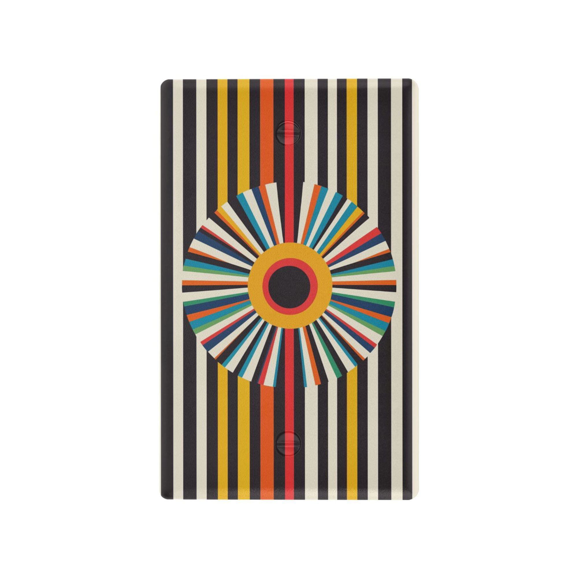 Yayeee Blank Wall Plate Cover 1-Gang 4.5"x2.7" Home Unused Decorative Outlet, Geometric Stripes