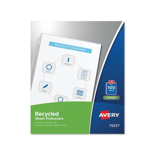 Top-Load Recycled Polypropylene Sheet Protector Semi-Clear, 100/Box