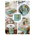 thumbnail image 3 of Turquoise Sunshine Sunflower Cloth Napkins Set of 4 Reusable Dinner Napkins, Pastoral Bees Farmhouse Floral Cocktail Napkin Washable Table Napkins for Wedding/Holiday Party/Baby Shower 20"x20", 3 of 7