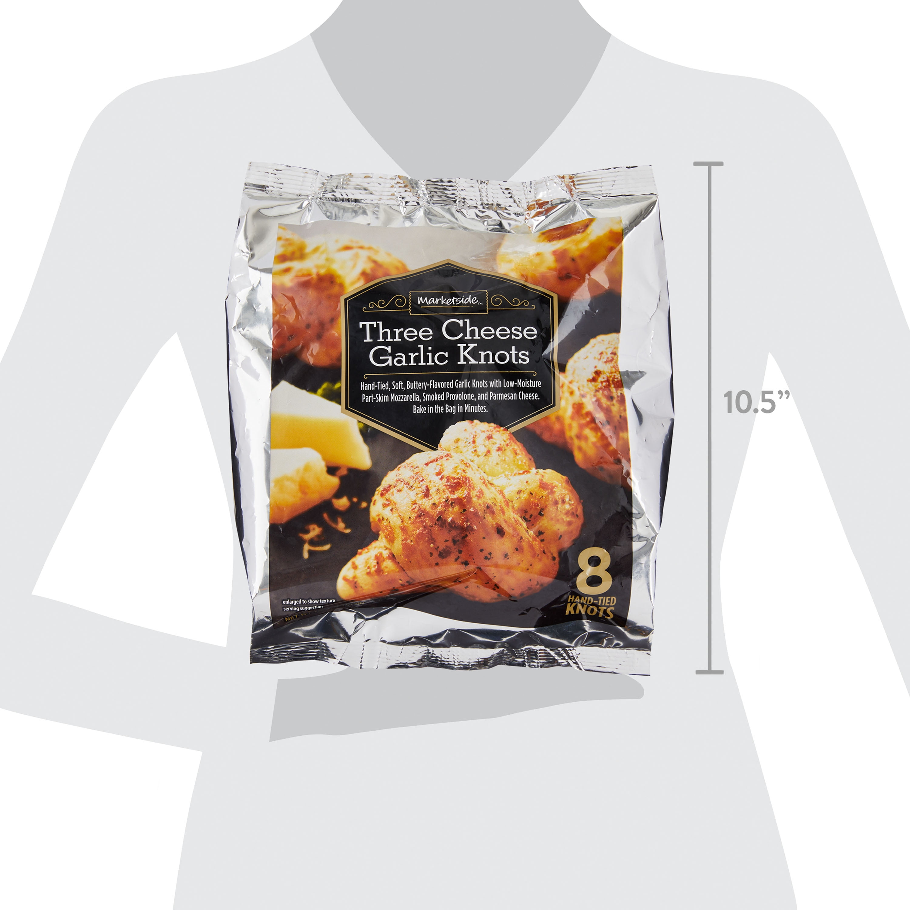 Marketside Three Cheese Garlic Bread Knots, 12.1 oz, 8 Count
