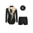 thumbnail image 2 of Miutii Kids Girls 3 Piece Gymnastics Leotards Dance Bodysuit Tumbling Outfits Figure Skating Costume B Black 14, 2 of 5