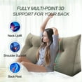 thumbnail image 3 of WOWMAX Large Bolster Triangular Reading Backrest Positioning Support Wedge Pillow Headboard for Day Bed Bunk Bed RV/Trailer with Removable Cover 39 Inches Velveteen Light Tan, 3 of 6