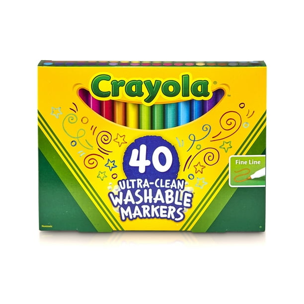 Crayola Fine Line Markers For Adults 40 Count, Fine Line Markers for Adult  Coloring Books, Back to School Markers [ Exclusive]