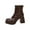Brown, variant on LOVZFMLL Boots for Women Mid Calf Chelsea Boots Side Zipper Square Toe Slip Resistant Mid Chunky Heel Fashion Fall Winter Boots